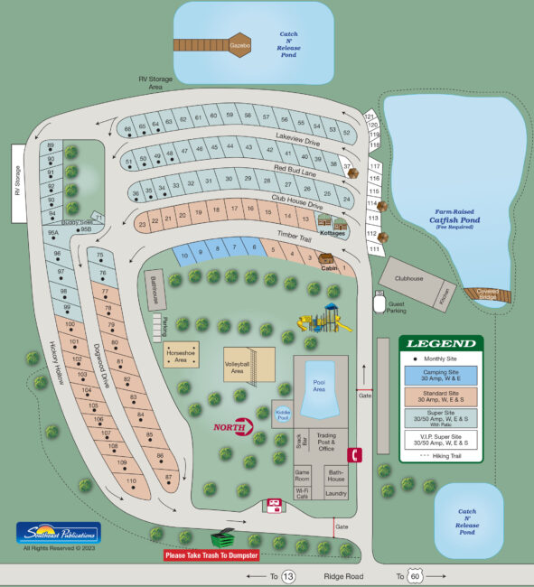 Campground Site Map | Cozy Acres Campground